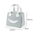 Borsa termica grigia per pranzo con simpatico design a sorriso, bento box per studenti. - Taglia S / Grigio