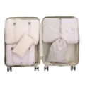 Reisorganizer tassen 6-delige set, waterdichte inpakblokken voor koffer opslag. - L / Beige
