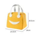Leuke gele smiley geisoleerde lunchtas, draagbare bento tas voor school en werk. - S / Geel