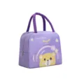 Purple Space Bear insulated lunch bag, cute cartoon portable thermal bento bag for daily use. - Purple Space Bear