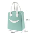 Leuke smiley gezicht geisoleerde lunchtas draagbare bento tas picknicktas voor studenten - L / Noords Groen