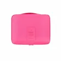Pink travel organizer bag, waterproof cosmetic pouch with zipper and handle for women. - 22cm*18cm*8cm / Rose Red