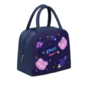 Insulated lunch bag cartoon space bear thermal bento tote bag waterproof picnic lunch box bag - Navy Fun Space Bear