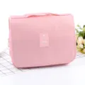 Trousse de toilette de voyage imperméable rose avec crochet, organiseur de maquillage portable. - Rose