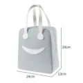 Grijs geïsoleerde lunchtas draagbare bento koeltas met schattig smiley gezicht voor dagelijks gebruik - L / Grijs