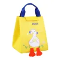 Yellow cute duck insulated lunch bag with 3D feet, portable thermal bento tote for use. - 3D Yellow Music Duck