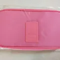 Pink travel storage pouch multi-functional portable organizer bag for underwear and cosmetics. - M / Watermelon red
