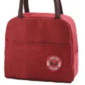 Borsa termica per pranzo rossa, borsa bento in tessuto oxford con simpatica toppa panda. - Bordeaux Cationico