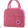 Borsa Termica per Pranzo Rosa in Tessuto Oxford Contenitore Portatile per Pasti Giornalieri - Rosso Rosa Cationico