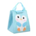Cute 3D cartoon penguin insulated lunch bag, portable thick aluminum foil bento tote for daily use. - 3D Light Blue Penguin