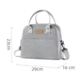 Grey Insulated Lunch Bag Portable Crossbody Picnic Cooler Tote Bag for Office Work - Shoulder Straps / Gray