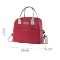 Insulated lunch bag with adjustable shoulder strap, red cooler bag for daily use. - Shoulder Straps / Burgundy