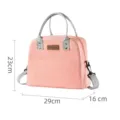 Pink insulated lunch bag with crossbody strap, portable waterproof picnic thermal bag. - Shoulder Straps / Watermelon red