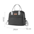 Insulated lunch bag for women men, portable thermal cooler tote bag with shoulder strap 29cm. - Shoulder Straps / Black