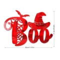 Halloween 3D Acryl Spiegel Wandaufkleber Boo Buchstabe Fledermaus Hexenhut Party - Rot