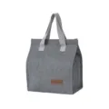 Grey insulated lunch bag portable oxford cloth food container for office school picnic - Gray