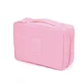 Trousse de toilette de voyage rose, pochette organisateur de maquillage avec poignée et zip. - Rose