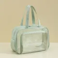 Sac de voyage vert clair, grand sac de sport étanche en PVC transparent pour femme et loisirs. - Avec compartiment à chaussures / Vert