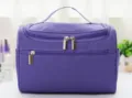 Sac cosmetique de voyage en nylon violet, grande capacite trousse de toilette portable. - Violet