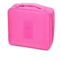 Pink travel cosmetic bag portable toiletry organizer for women and men daily use zip pouch - Rose Red