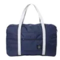 Bolsa de viaje plegable de nylon con bolsillo delantero y asas resistentes para viajes. - Azul marino