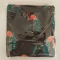 Bolsa de viaje plegable con estampado de flamenco tropical, almacenamiento portátil de nailon ligero. - Flamenco Negro
