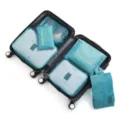 Türkisblaues 7-teiliges Reise-Organizer-Set, Packtaschen und Schuhbeutel aus Oxford-Gewebe - 7-teiliges Set / Blau