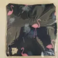 Bolsa de viaje plegable de nailon con flamenco rosa y hojas tropicales ligera y práctica - Flamenco Marino