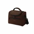 Borsa termica per pranzo marrone con tracolla, borsa frigo portatile elegante per il lavoro. - Caffè