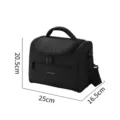 Borsa termica per pranzo nera con tracolla, borsa frigo compatta e impermeabile per i pasti. - Nero
