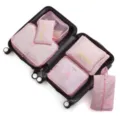 Rosa Reise Packtaschen Set mit 7 Koffer Organizer Taschen für Kleidung Schuhe und Wäsche - 7-teiliges Set / Rosa
