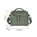 Borsa termica verde da pranzo con tracolla, elegante borsa bento per ufficio e picnic quotidiano. - Verde militare