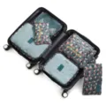 Reise-Organizer Taschen Set Packtaschen für Koffer tragbare Aufbewahrungstaschen - 7-teiliges Set / Blaue Blume