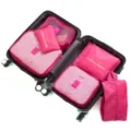 7-Teiliges Reise-Packtaschen Set Oxford Stoff Koffer Organizer Taschen für Kleidung Wäsche - 7-teiliges Set / Fuchsia