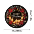 Christmas lighted hanging sign, 30cm LED glowing wall plaque with candles and pinecones detail. - Style FGGP082 / With Hooks (Mailing Box)
