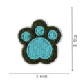 Bear paw embroidery patch detail view, blue and green cute animal badge for clothing and DIY decor. - Bear Paw Style (DW9106-11)