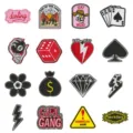 Embroidered iron-on patches cute fashion badges DIY jacket backpack clothes appliques - 16 Pieces Set(DW9804一套16个)