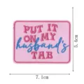 Pink embroidered patch with English text badge, bar theme craft DIY accessory for clothes. - Embroidered Patch (DW9805-34)