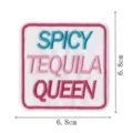 Parche bordado spicy tequila queen insignia DIY para ropa mochila accesorios 6,8 cm - Reina Tequila Picante (DW9805-36)