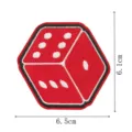 Red dice embroidered patch for clothing, stylish DIY decorative fabric badge applique. - Dice(DW9804-40)