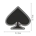 Detailed shot of a black spade embroidered patch with clear white border dimensions 5.7x6.2cm. - Spade(DW9804-42)