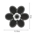 Detailed view of black embroidered flower patch, perfect for DIY clothing and bags decoration. - Flower(DW9804-43)