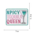 Patch brodé cocktail écusson thermocollant pour vêtements accessoire de bricolage 7x5cm - Reine Épicée (DW9805-42)