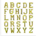 Gold embroidered alphabet letter patches iron on DIY clothing badges school uniform decor - 26 Pieces/Pack / White Background With Gold Letters