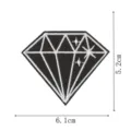 Black and white diamond embroidery patch, stylish clothes applique, size 6.1x5.2cm for DIY decor. - Diamond(DW9804-45)