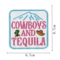 Patch brodé motif western cowboy tequila écusson thermocollant pour vêtements et sacs. - Cowboys Et Tequila (DW9805-49)