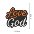 Gesticktes Stoffaufnäher mit Love God Buchstaben zum Aufbügeln auf Kleidung Jacken Taschen DIY - Liebe Gott