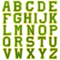 Ensemble de patches alphabet brodés vert et jaune A-Z, idéal pour la décoration de vêtements. - Ensemble de 26 Lettres / Jaune/Vert