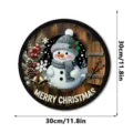 Weihnachten Schneemann Hängeschild runde Holz Wanddekoration festliche Fenster Ornament 30cm groß - Stil FGGP068 / Mit Haken (Faltkarton)
