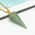 Groene kristal zeshoekig prisma parfum etherische olie fles hanger ketting voor vrouwen. - Aventurijn Goudketting